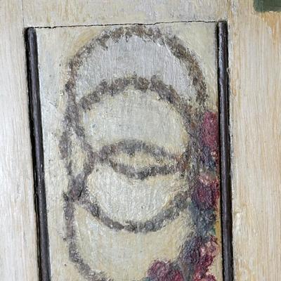 LOT 75H: Vintage Hand Painted & Carved German Style Grandfather Clock Cabinet Only