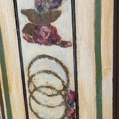 LOT 75H: Vintage Hand Painted & Carved German Style Grandfather Clock Cabinet Only