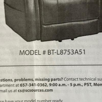 LOT 77A: Multi Function Massage Chair w/ Lift & Heat Model Number BT-L8753A51