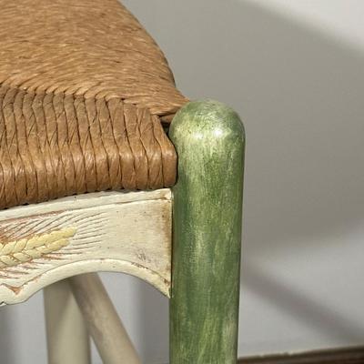 LOT 78A: Pair Of Beautiful Antique French Country Hand Carved & Painted Signed Chairs