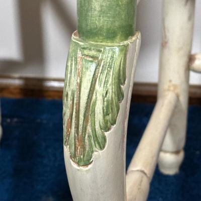 LOT 78A: Pair Of Beautiful Antique French Country Hand Carved & Painted Signed Chairs