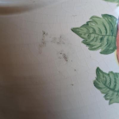 LOT 85K: Vintage Mixed Pieces, Some Signed/Stamped, Stoneware Plates, Bowls, MC Hand Painted Serving Dish, Johnson Brothers Plates,...