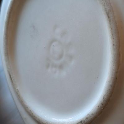 LOT 85K: Vintage Mixed Pieces, Some Signed/Stamped, Stoneware Plates, Bowls, MC Hand Painted Serving Dish, Johnson Brothers Plates,...