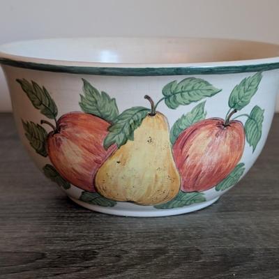 LOT 85K: Vintage Mixed Pieces, Some Signed/Stamped, Stoneware Plates, Bowls, MC Hand Painted Serving Dish, Johnson Brothers Plates,...