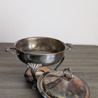 LOT 96K: Antique/Vintage Set Of 6 Metal & Glass Mugs, Silver Plated Leonard Condiment Caddy With Cut Crystal Glasses, 2 Spoons &...