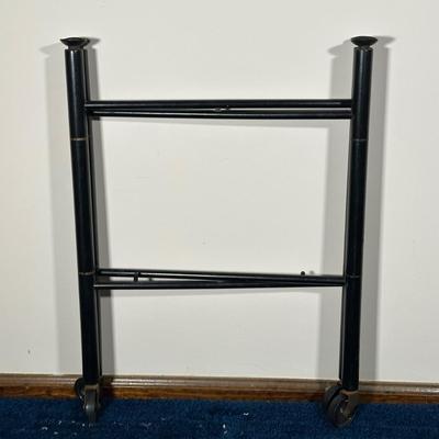 LOT 122A: Vintage Folding Toleware Tray Table w/ Wheels