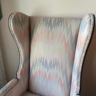 LOT 124H: Vintage Wingback Lounge Chair w/ Magazine Rack