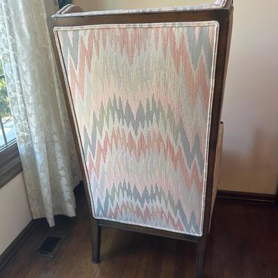 LOT 124H: Vintage Wingback Lounge Chair w/ Magazine Rack