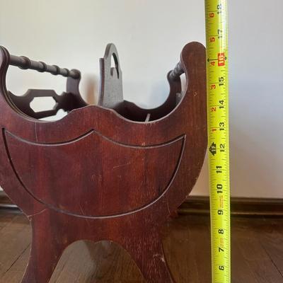 LOT 124H: Vintage Wingback Lounge Chair w/ Magazine Rack