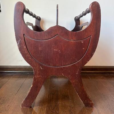LOT 124H: Vintage Wingback Lounge Chair w/ Magazine Rack