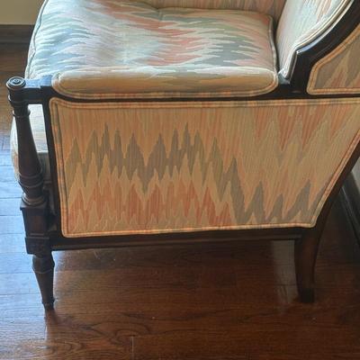LOT 124H: Vintage Wingback Lounge Chair w/ Magazine Rack