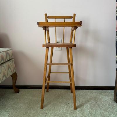 LOT 128L: Vintage MCM Doll High Chair, Brass American Girl Doll Bed & Children’s Bed Frame