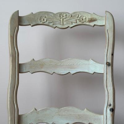 LOT 129L: Two Vintage French Hand Painted Ladder Back Chairs