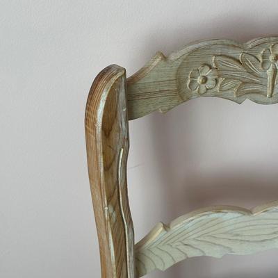 LOT 129L: Two Vintage French Hand Painted Ladder Back Chairs