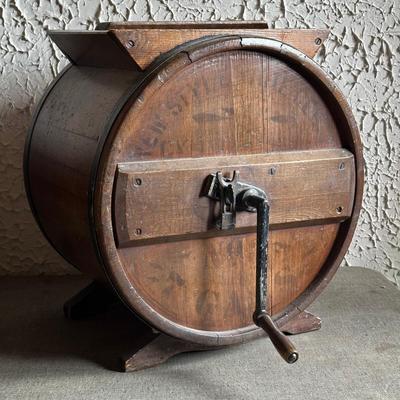 LOT 130F: Antique Late 19th Century Wooden Butter Churn