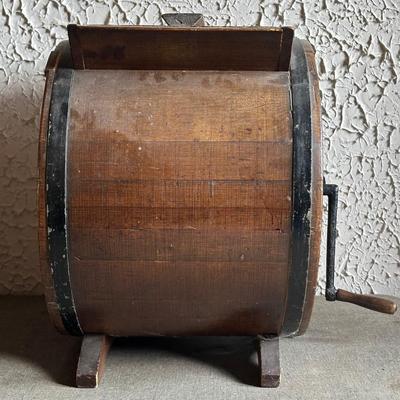 LOT 130F: Antique Late 19th Century Wooden Butter Churn