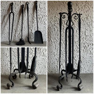 LOT 132F: Vintage Wrought Iron Fireplace Tools