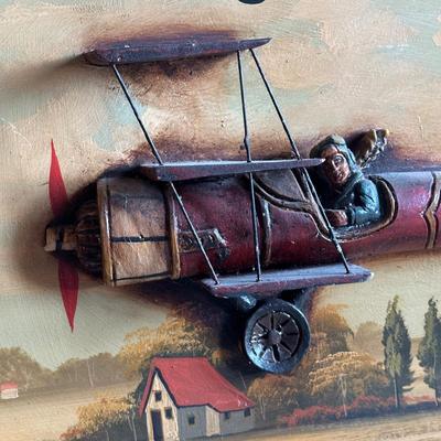 LOT 133F: Vintage Capt. Jacobs Flying Club Aviation 3D Painting Sign Circa 1960’s
