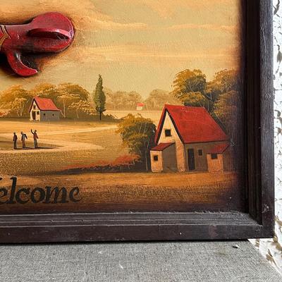 LOT 133F: Vintage Capt. Jacobs Flying Club Aviation 3D Painting Sign Circa 1960’s