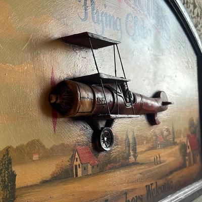 LOT 133F: Vintage Capt. Jacobs Flying Club Aviation 3D Painting Sign Circa 1960’s