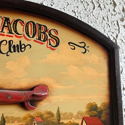 LOT 133F: Vintage Capt. Jacobs Flying Club Aviation 3D Painting Sign Circa 1960’s