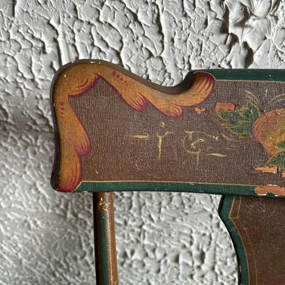 LOT 136F: Antique Hand Painted Wooden Rocking Chair