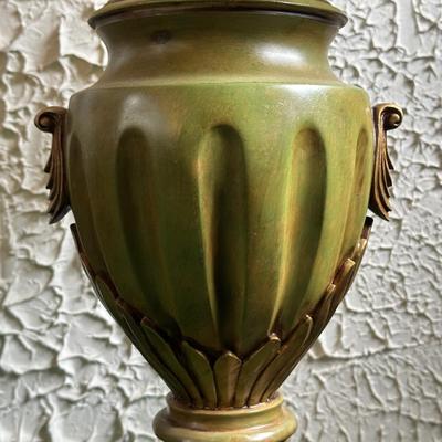LOT 139F: Pair Of Beautiful Vintage Table Lamps w/ Vintage Decoupage Lithograph Lamp Shades