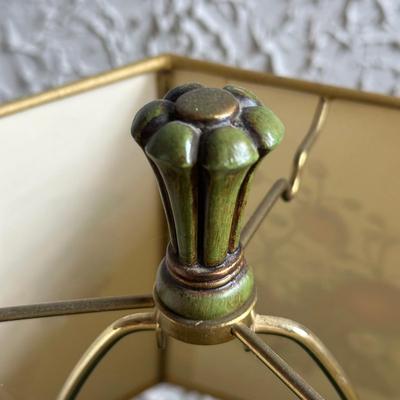LOT 139F: Pair Of Beautiful Vintage Table Lamps w/ Vintage Decoupage Lithograph Lamp Shades