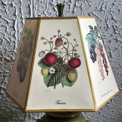 LOT 139F: Pair Of Beautiful Vintage Table Lamps w/ Vintage Decoupage Lithograph Lamp Shades