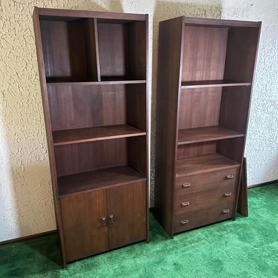 LOT 143F: Two MCM Walnut Bookshelves