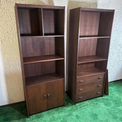 LOT 143F: Two MCM Walnut Bookshelves