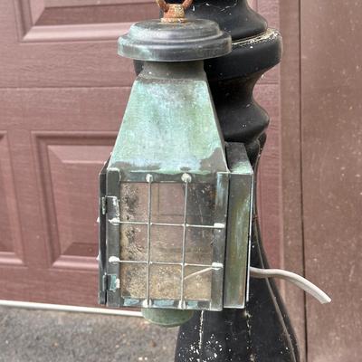 LOT 153O: Pair of Antique Colonial Era Horse Hitches w/ Copper Lanterns