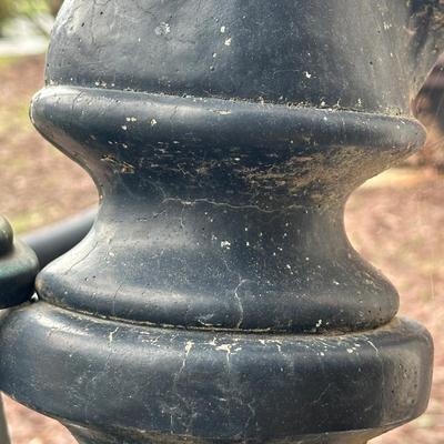 LOT 153O: Pair of Antique Colonial Era Horse Hitches w/ Copper Lanterns