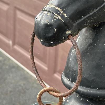 LOT 153O: Pair of Antique Colonial Era Horse Hitches w/ Copper Lanterns