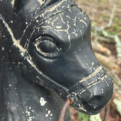 LOT 153O: Pair of Antique Colonial Era Horse Hitches w/ Copper Lanterns