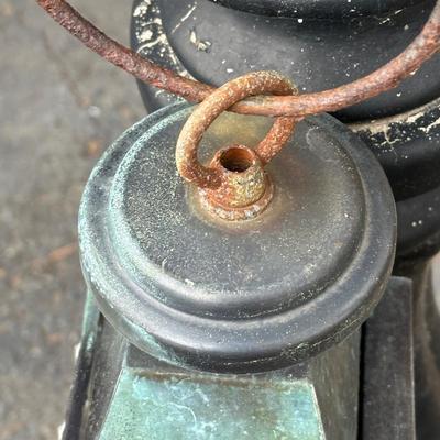 LOT 153O: Pair of Antique Colonial Era Horse Hitches w/ Copper Lanterns