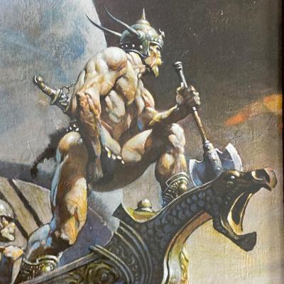 LOT 158L: 3 Viking Themed Prints by Frank Frazetta - Kane on the Golden Sea, Silver Warrior & Night Winds