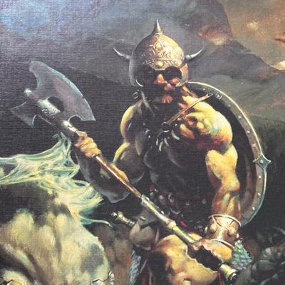 LOT 158L: 3 Viking Themed Prints by Frank Frazetta - Kane on the Golden Sea, Silver Warrior & Night Winds