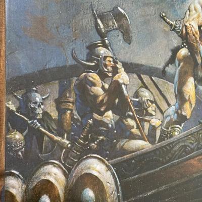 LOT 158L: 3 Viking Themed Prints by Frank Frazetta - Kane on the Golden Sea, Silver Warrior & Night Winds