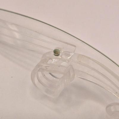 LOT 166F: Art Deco Glass Tray w/Lucite Handles, Sweeter Than the Rose Print in Ornate Frame, Porcelain & China Dishes & Bud...