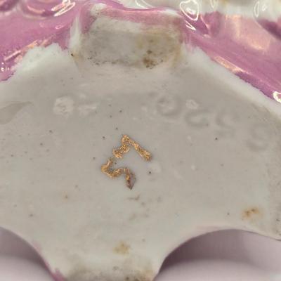 LOT 166F: Art Deco Glass Tray w/Lucite Handles, Sweeter Than the Rose Print in Ornate Frame, Porcelain & China Dishes & Bud...