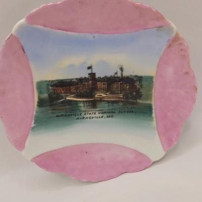 LOT 166F: Art Deco Glass Tray w/Lucite Handles, Sweeter Than the Rose Print in Ornate Frame, Porcelain & China Dishes & Bud...