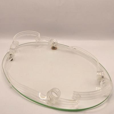 LOT 166F: Art Deco Glass Tray w/Lucite Handles, Sweeter Than the Rose Print in Ornate Frame, Porcelain & China Dishes & Bud...