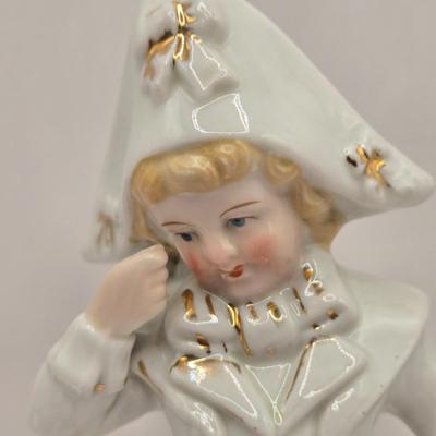 LOT 168F: Pair of Late 19th, Early 20th Century Antique German Figures of Boys in Sailor-Inspired Clothing
