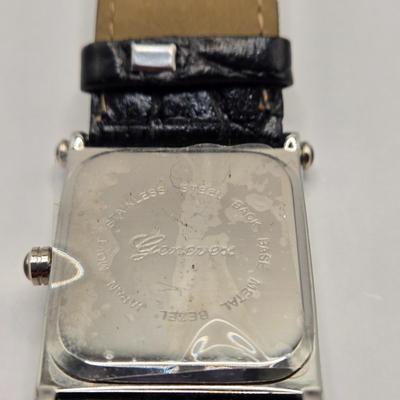 LOT 169F: Three Genevex Quartz Watches w/ Leather Bands and Silver Tone & Crystal Time Pieces/ All in Original Boxes