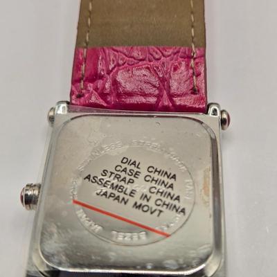 LOT 169F: Three Genevex Quartz Watches w/ Leather Bands and Silver Tone & Crystal Time Pieces/ All in Original Boxes