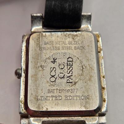 LOT 170F: Genevex Quartz Watch w/ Leather Band & Silver Tone & Crystal Face, Adrienne Couture Watch, Nolan Miller Opaque Faced...