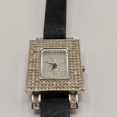 LOT 170F: Genevex Quartz Watch w/ Leather Band & Silver Tone & Crystal Face, Adrienne Couture Watch, Nolan Miller Opaque Faced...