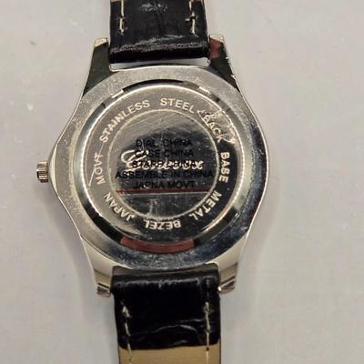 LOT 170F: Genevex Quartz Watch w/ Leather Band & Silver Tone & Crystal Face, Adrienne Couture Watch, Nolan Miller Opaque Faced...
