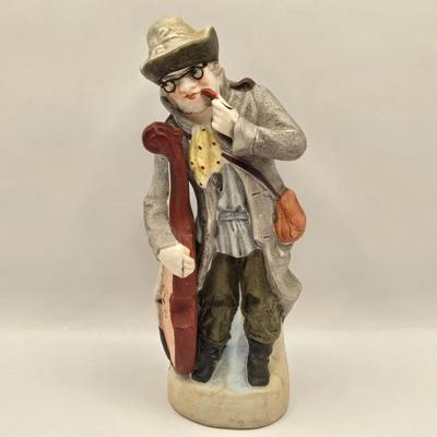 LOT 172F: Antique circa 1910s Hand Painted German Bisque Porcelain Figurines w/ Wire Glasses